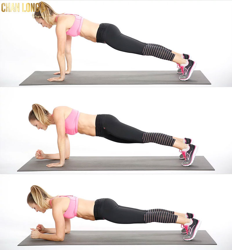 Các bài tập plank giảm mỡ bụng nhanh nhất 14 Plank-Up-Down